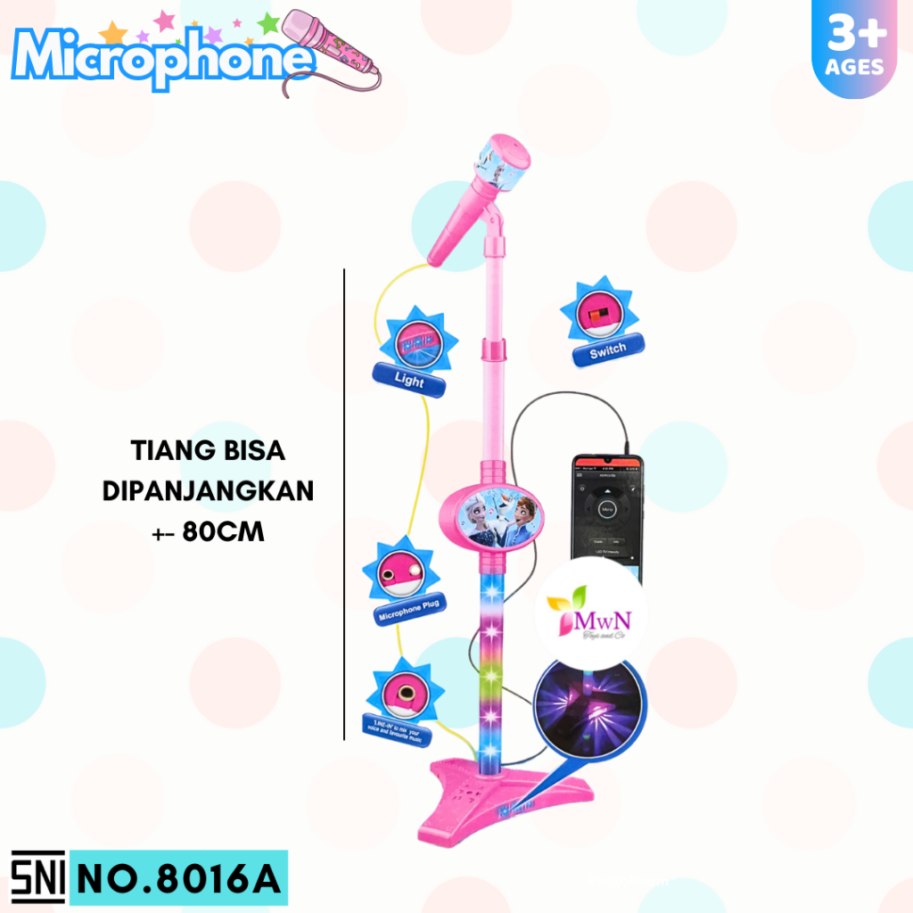 MWN MICROPHONE FRZEN BIRU 8016A - KADO MAINAN ANAK MIC NYANYI