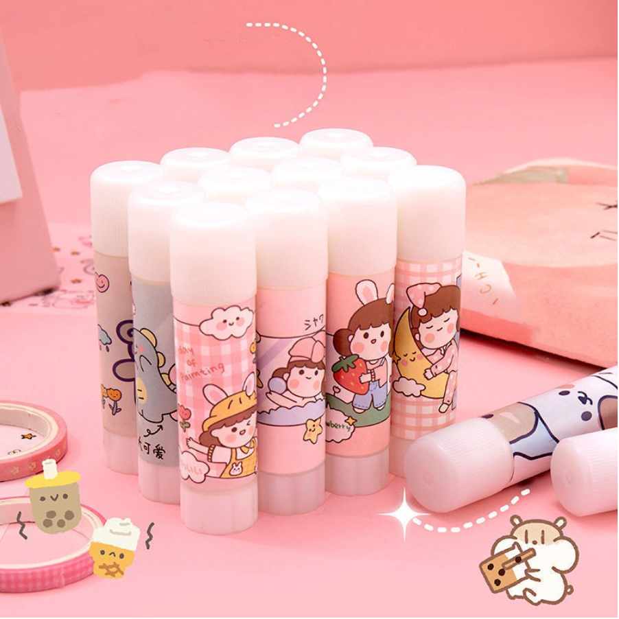 【GOGOMART】Glue Stick Fancy / Lem Kertas Perekat Bentuk Batang Untuk Sekolah Kantor