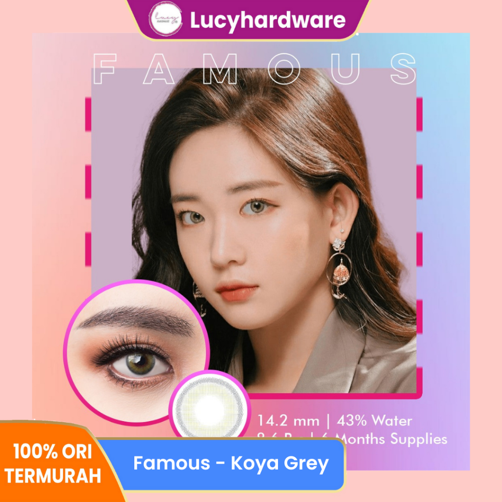 Famous With Biomoist Koya Grey Bulanan Softlens Warna