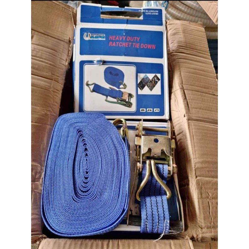 TALI RATCHET CARGO LASHING BELT 2T X 12M USAFE - BIRU Tali Krek 2 Ton x 12 meter