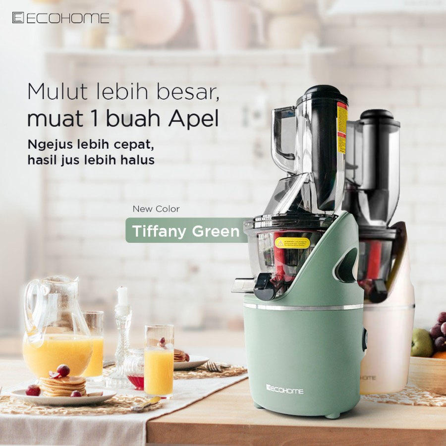 Ecohome Slow Juicer Big Mouth ESJ-999BM Garansi Resmi + BONUS Pisau Set &amp; Nylon Spatula Ecohome