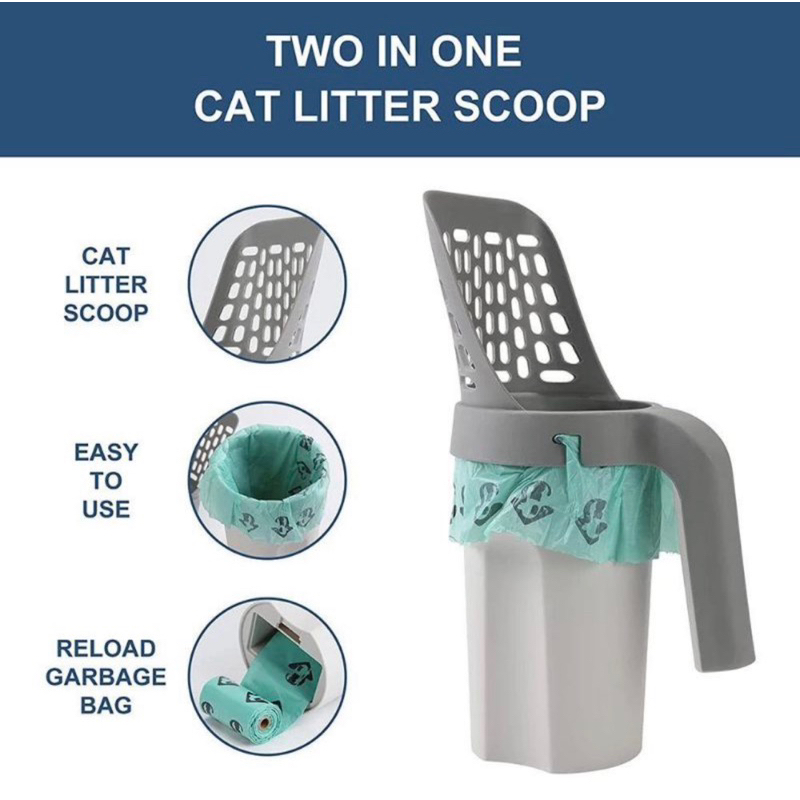 Petluv Cat Litter Scooper / Shovel / Alat Pembersih Kotoran Hewan - Round - Sekop Scoop Pasir Kucing Serokan