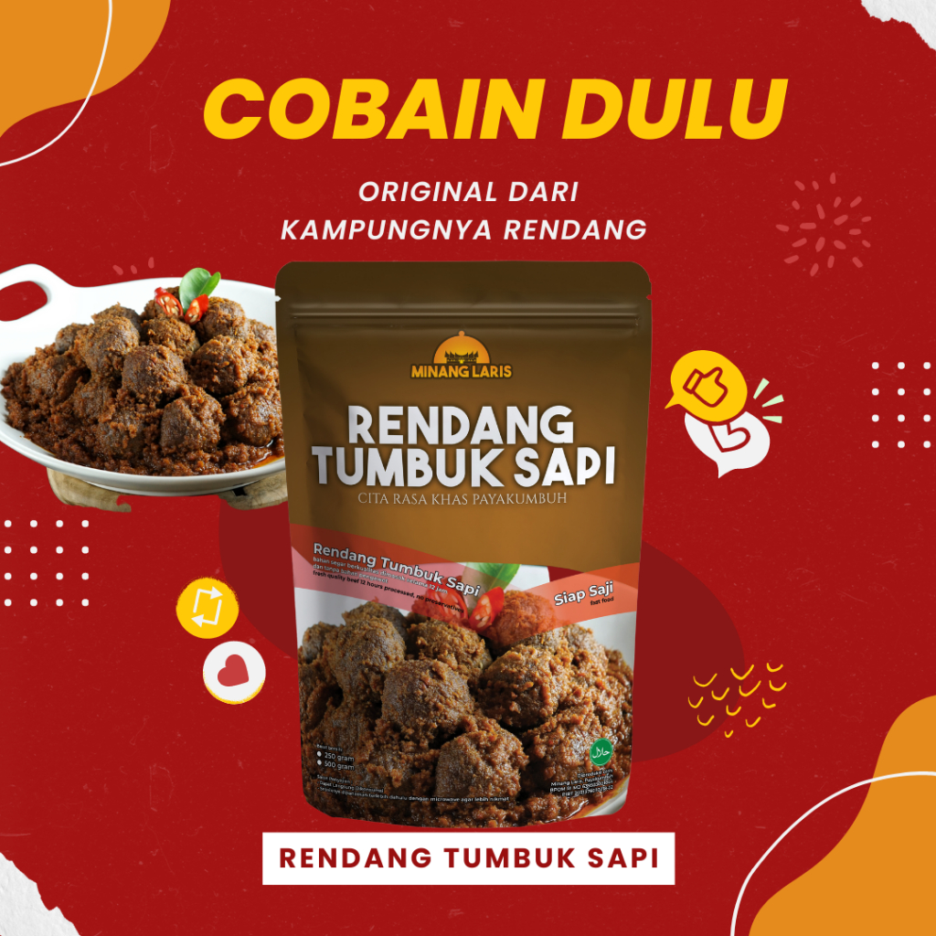

Rendang Daging Sapi Tumbuk Minang Laris