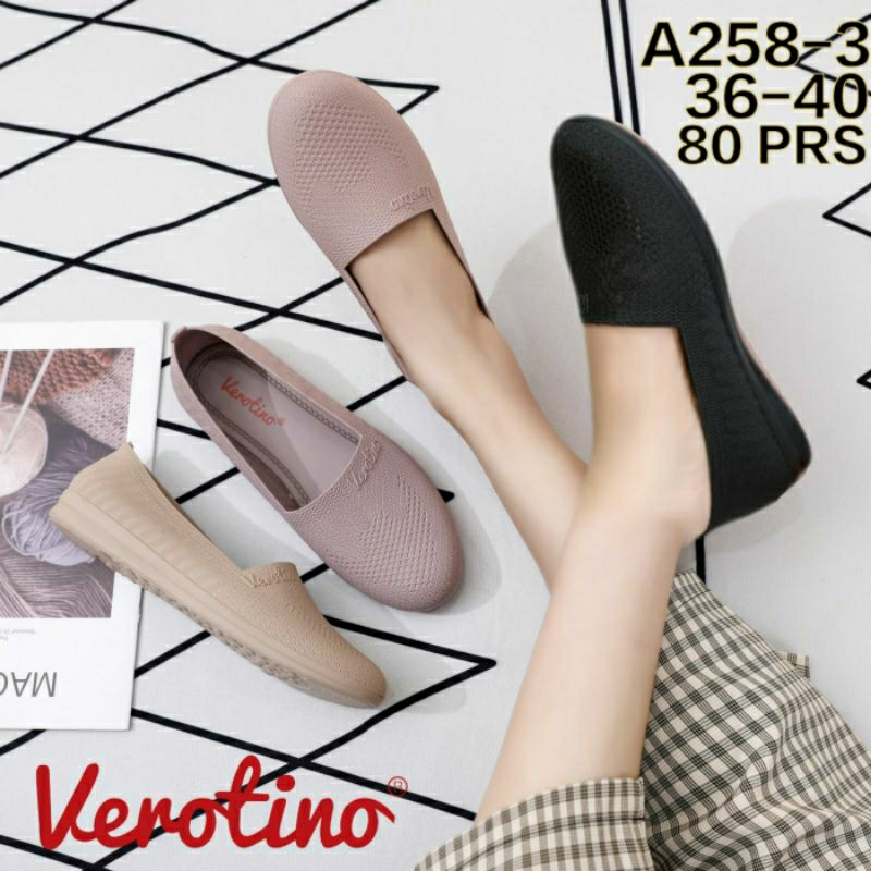 A258-3 Sepatu Jelly Wanita Verotino Kerja Flat Shoes Jely Elegan Nyaman Flatshoes Slop Selop Slip On Cewek Perempuan Karet Impor A258-2 A258 258 Import Jellyshoes Kuliah Sekolah Casual