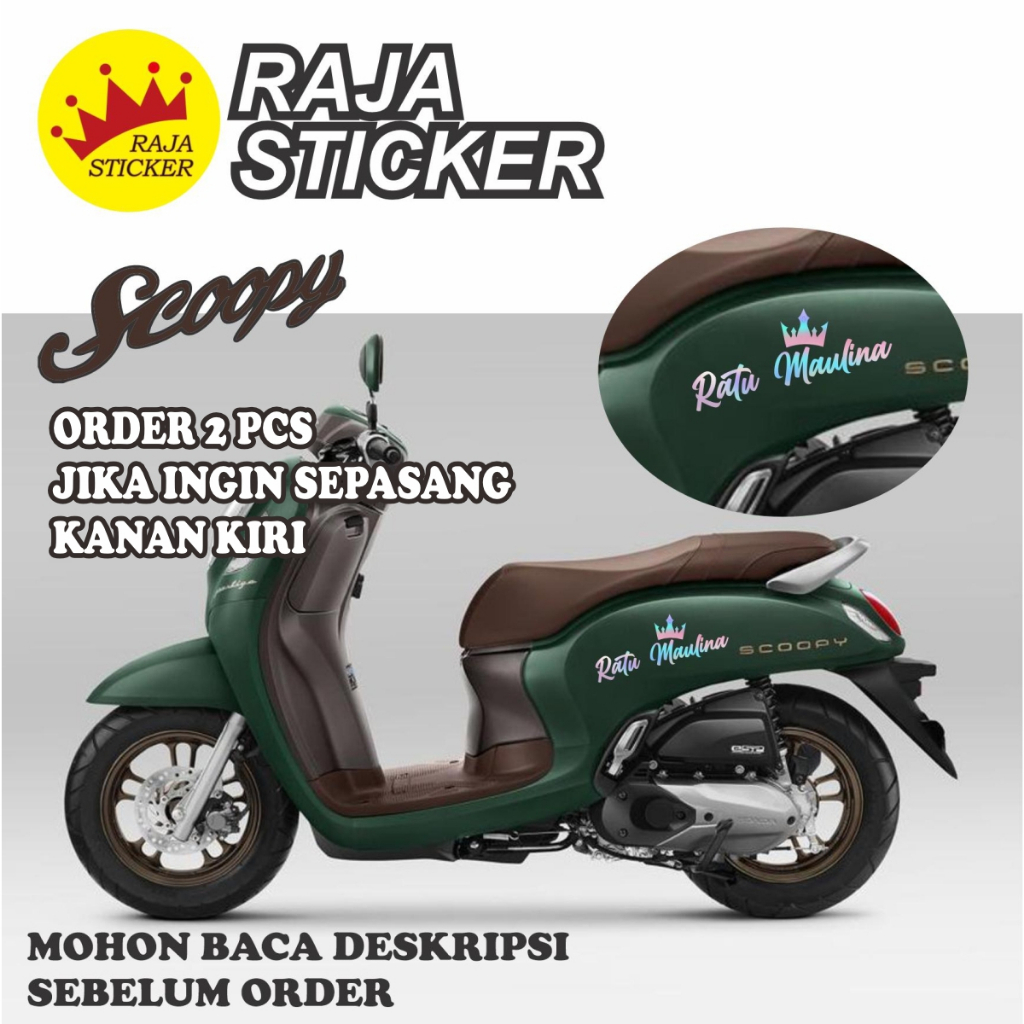 Sticker Custom Nama Untuk  Body Motor warna hologram