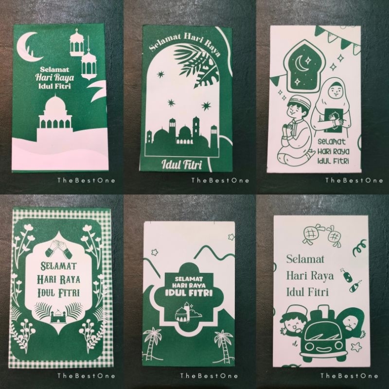 

10 lembar Amplop Lebaran THR Green Version