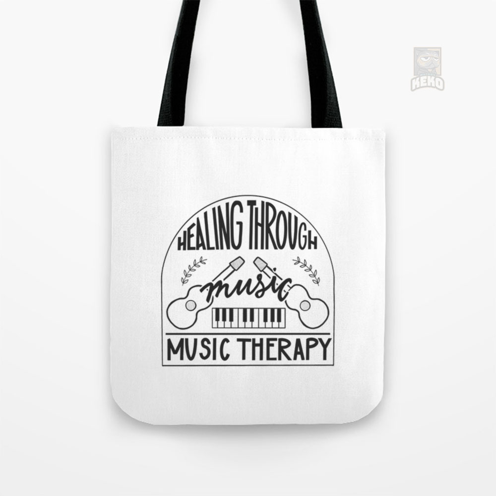 Healing Through Music Music Therapy Tote Bag Kanvas