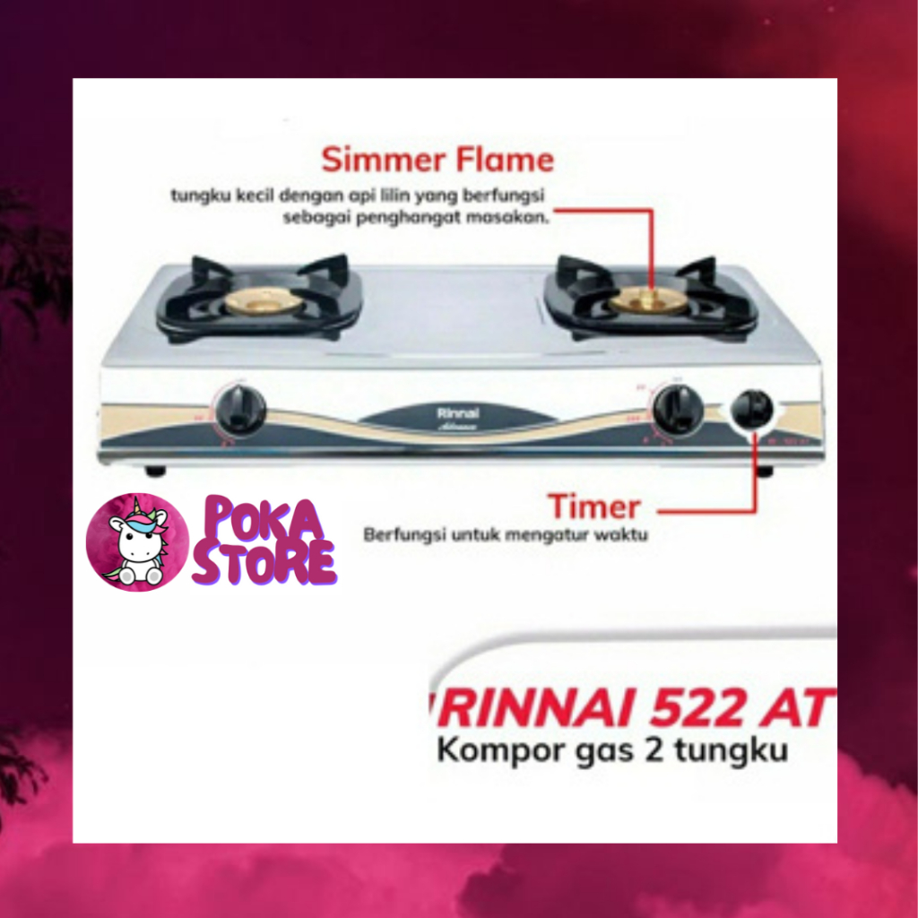 KOMPOR GAS RINNAI 2 TUNGKU RI - 522 AT