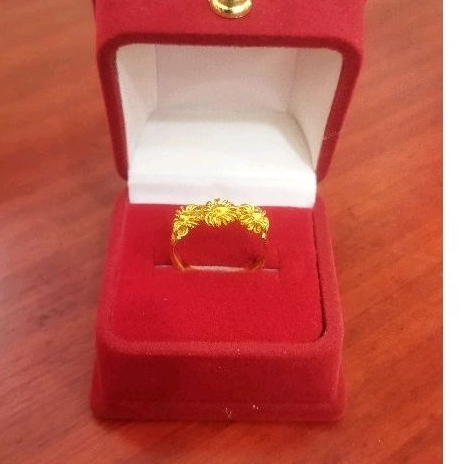 cincin emas london 99% motif bunga