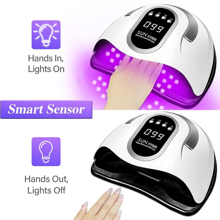 SUN Pengering Kutek UV Lamp Nail Dryer Sensor with LCD Display - X10 MAX - White