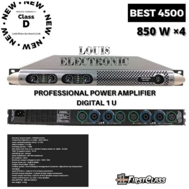 Power Amplifier FIRSTCLASS BEST 4500 BEST BEST-4500 FIRST CLASS 4500 4 CH ORIGINAL