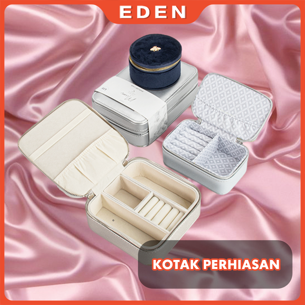 Kotak Tempat Perhiasan Travel Jewelry Box Tempat Penyimpanan Cincin Kalung Gelang Emas Serbaguna Box Perhiasan