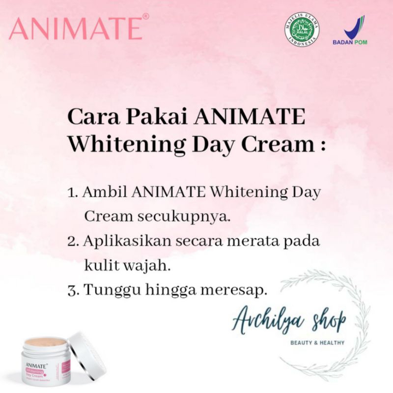 Animate Instant Whitening Day Cream/ Cream Siang / Glowing Cream