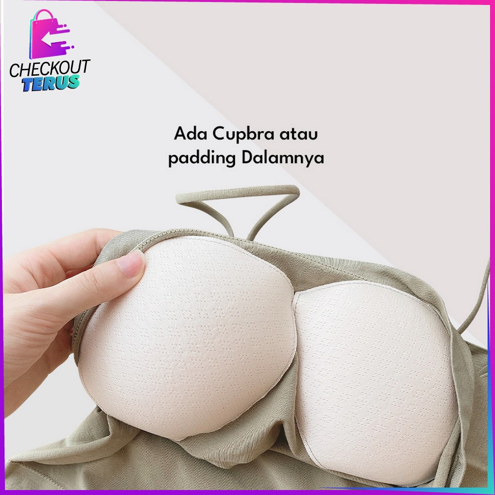 CT P263 Tank Top Crop Tali Spagheti Tanpa Lengan Basic Tanktop Pakaian Dalam Polos Wanita Sleeveless Top Fashion