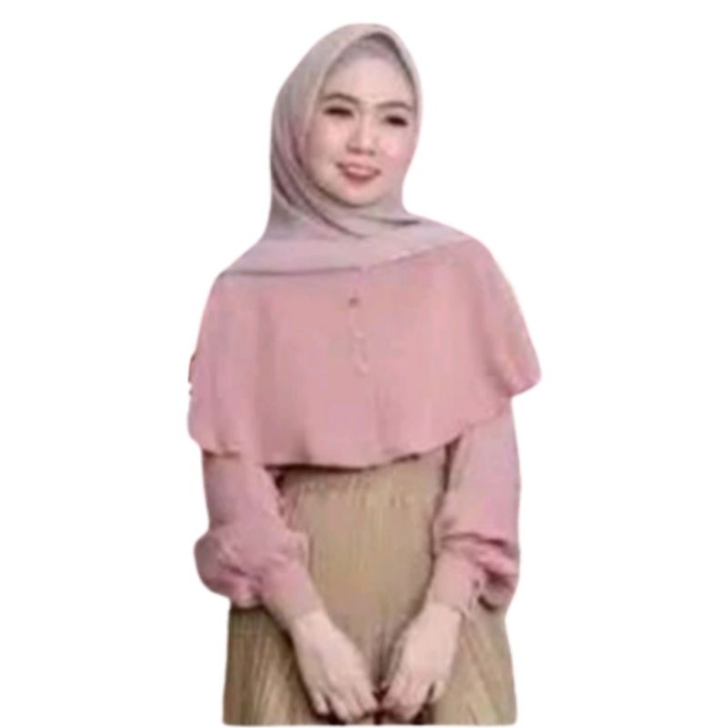 Jeslyn.Fashion Blouse Niki Lengan panjang Dewasa Fit XL Bahan Moscrepe . Baju Atasan Blouse wanita Dewasa Terbaru Kekinian Murah Niki