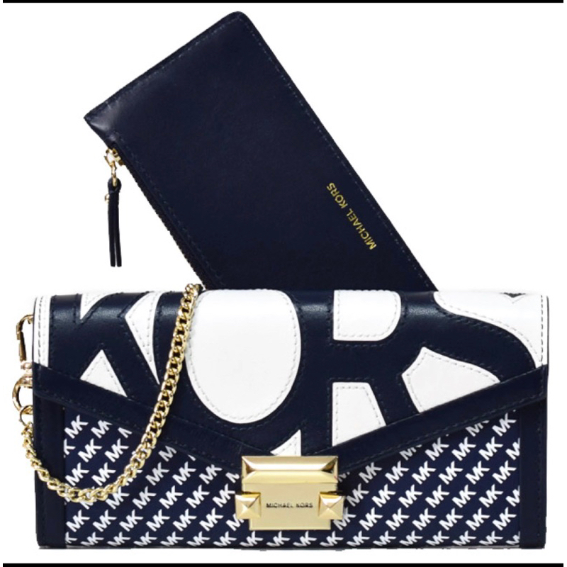 Michael Kors Whitney MK large graphic logo chain wallet