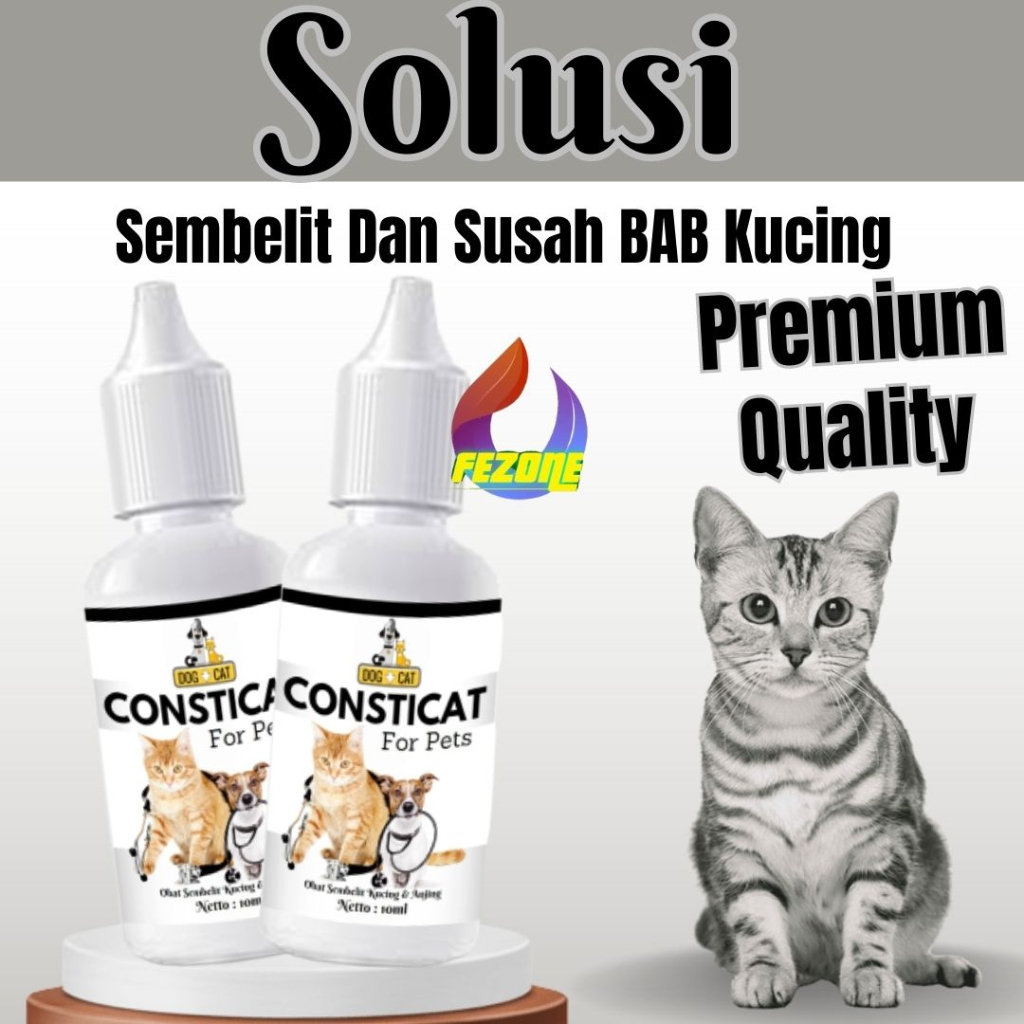 Obat Ambeien Sembelit Susah Buang Air Besar Kucing CONSTICAT 10 ML FEFARM