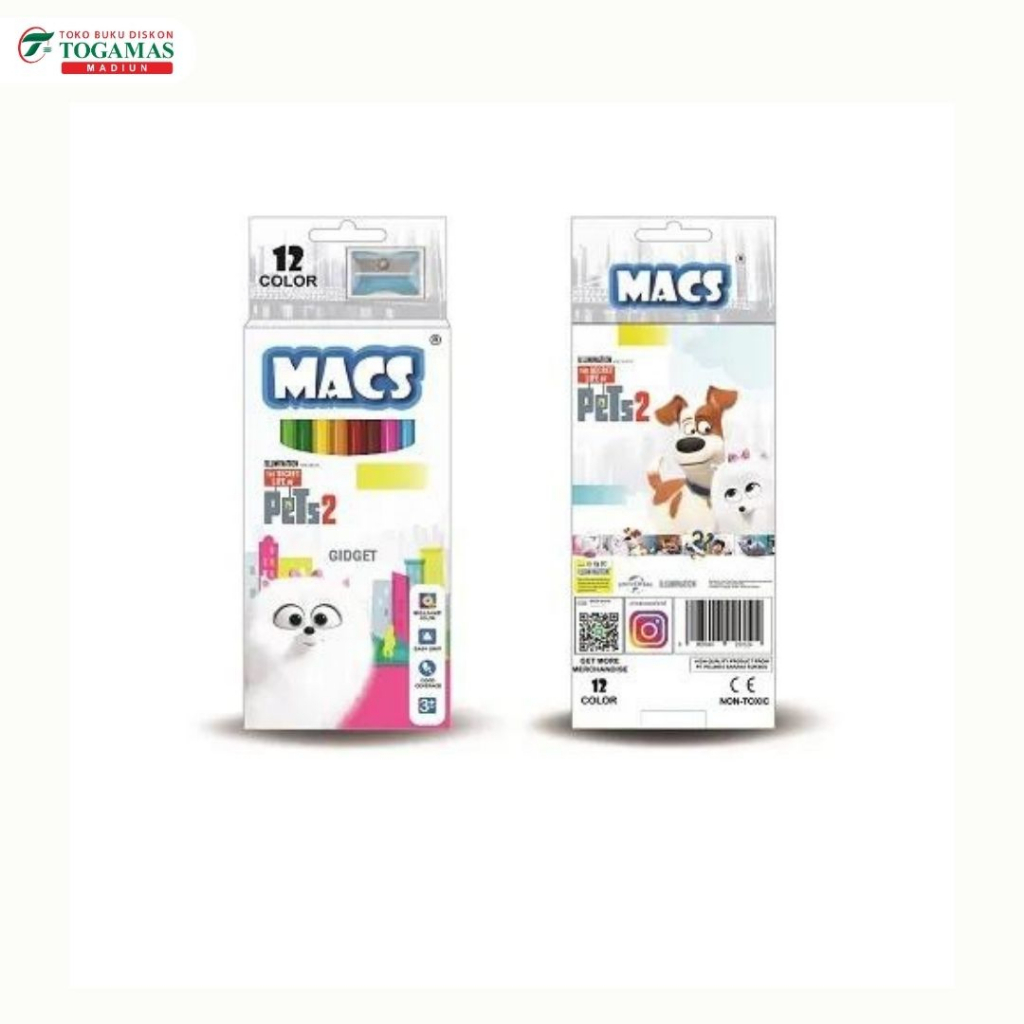 

PENSIL WARNA /COLOUR PENSIL 12 PETS MACS