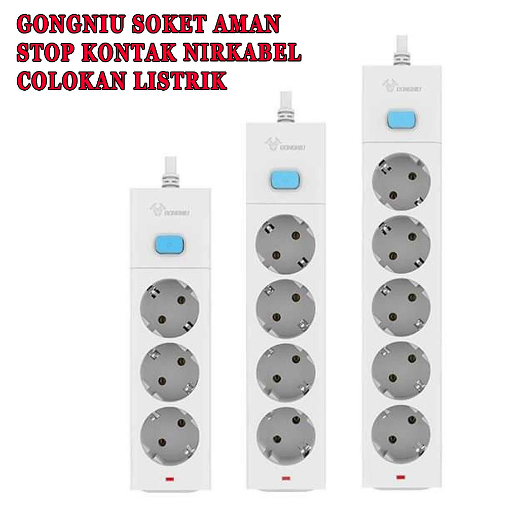 Soket Aman* GONGNIU* Stop Kontak Nirkabel* Colokan Listrik