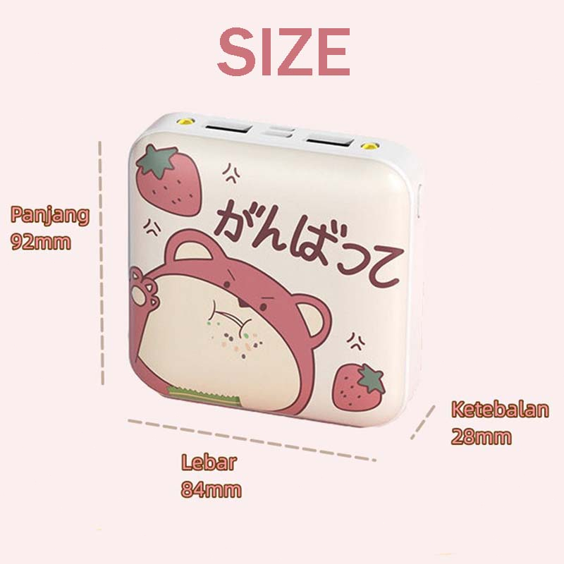 Minipowerbank 20000mAH 4 Kabel Fast Charging 2.1A Powerbank IP Built in Cable 5in1 MINI Pawer Bank XIAOMI Samsung Power. Bank IPHONE TYPE C VIVO OPPO Android Powerbeng i phone 11 PowerBank Cute Portable Piwer Bank Pawerbank