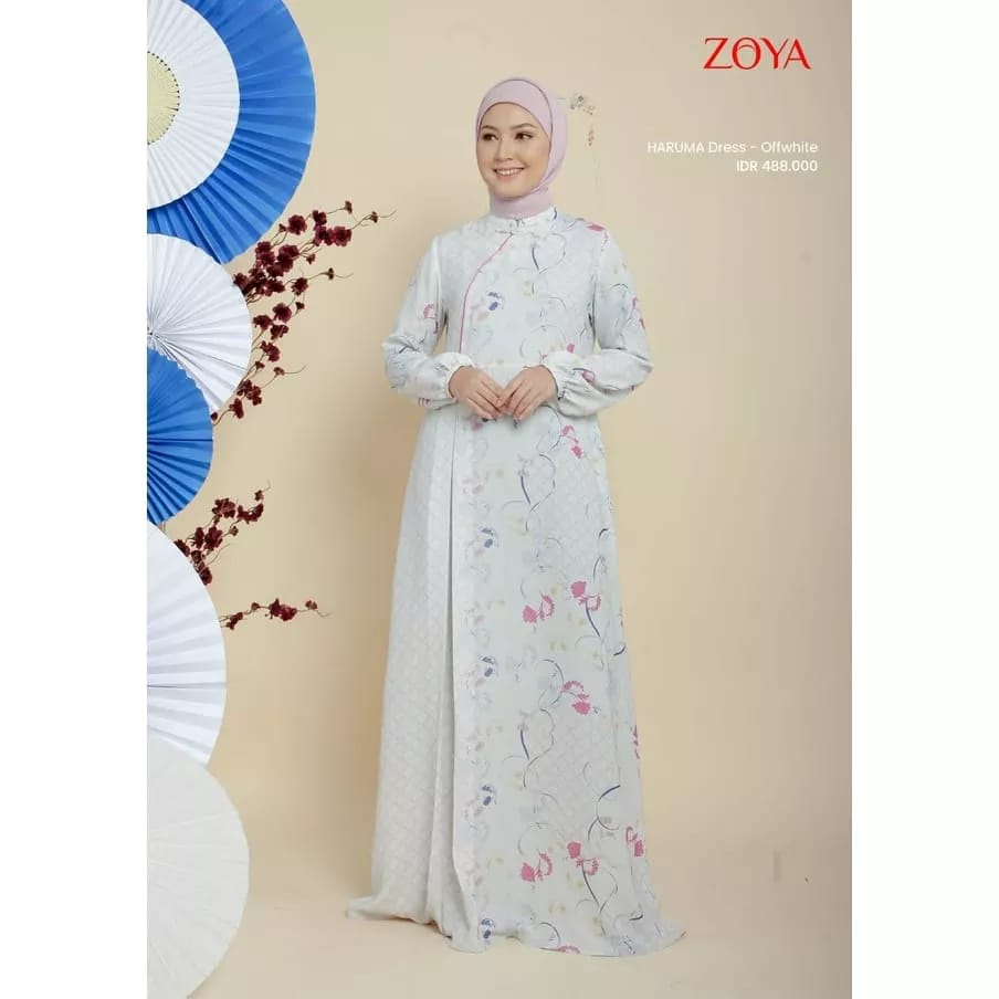 Gamis Terbaru Lebaran Putih ZOYA Haruma Dress