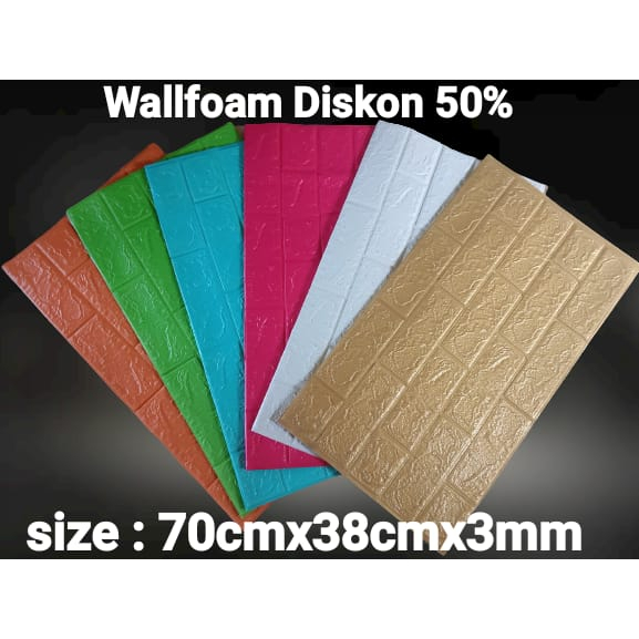 wallpaper foam/wallfoam sticker diskon 50% termurah