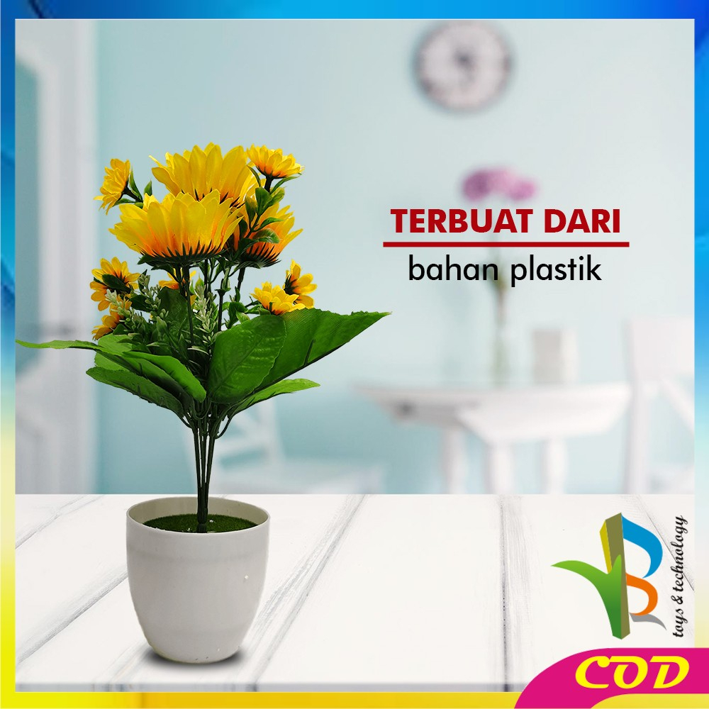 RB-C556 Ornamen Pot Tanaman Bunga Matahari Bunga Hias Dekorasi Rumah Tanaman Artificial Plant Tanaman Hias Plastik