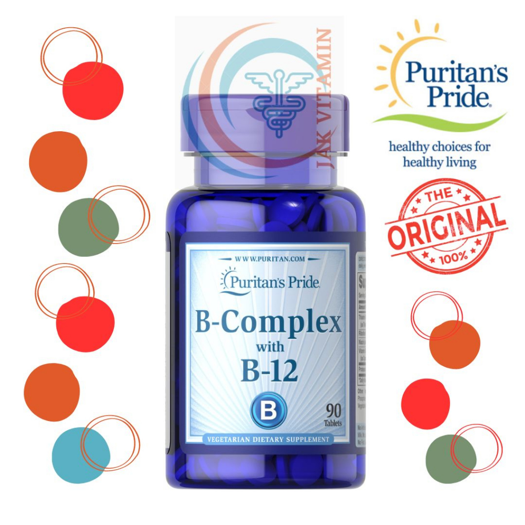 Puritan's Pride Vitamin B-Complex and Vitamin B-12 90 Tablets
