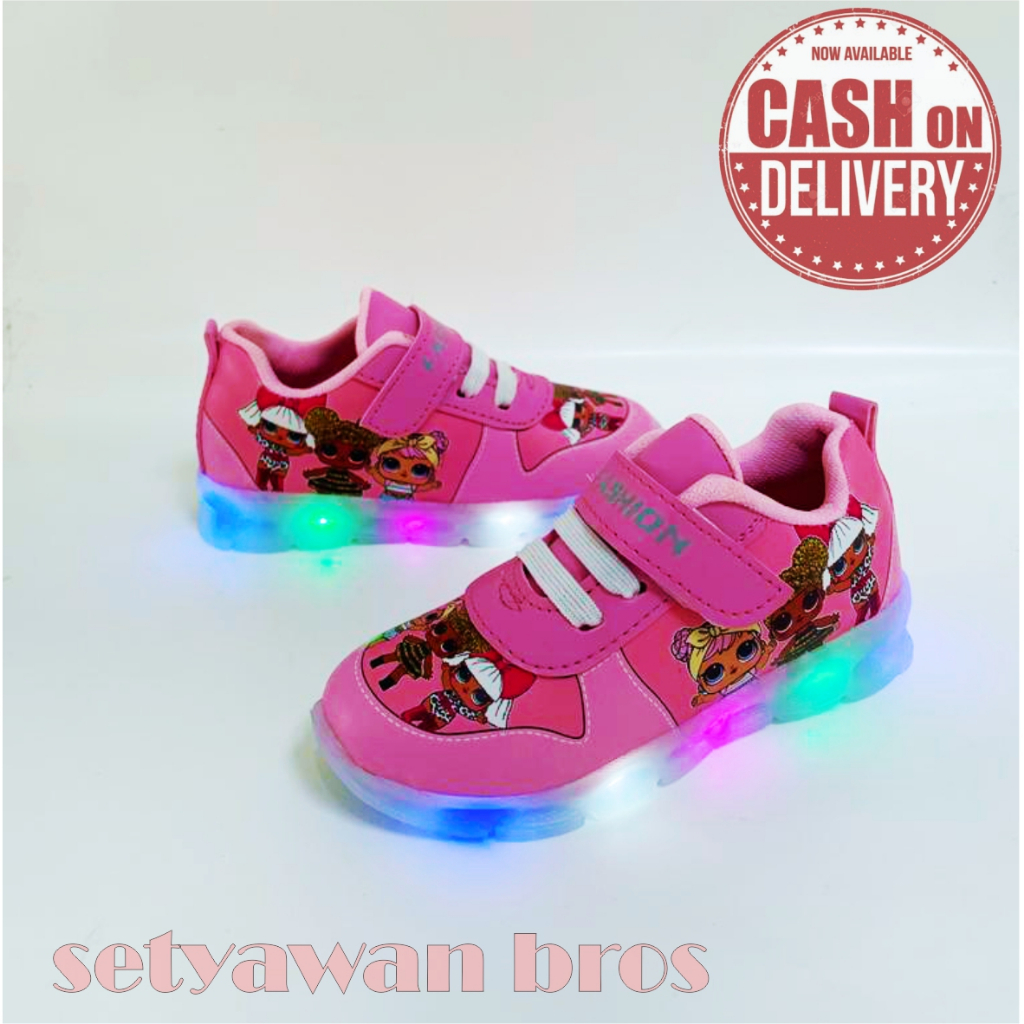 SEPATU ANAK LOL KITTY LED ANAK ELEGANT DESAIN BEST SELLER