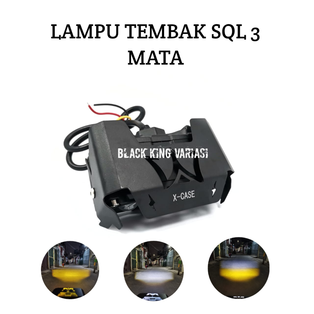 Lampu Tembak LED Foglamp SQL 3 Mata 60W High Low Laser Gun 3 Mata Lampu Lase Gun 3 Mata Lampu Tembak SQL