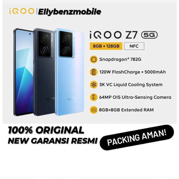vivo iQOO Z7 (8/128) - SDM 782G New Garansi Resmi