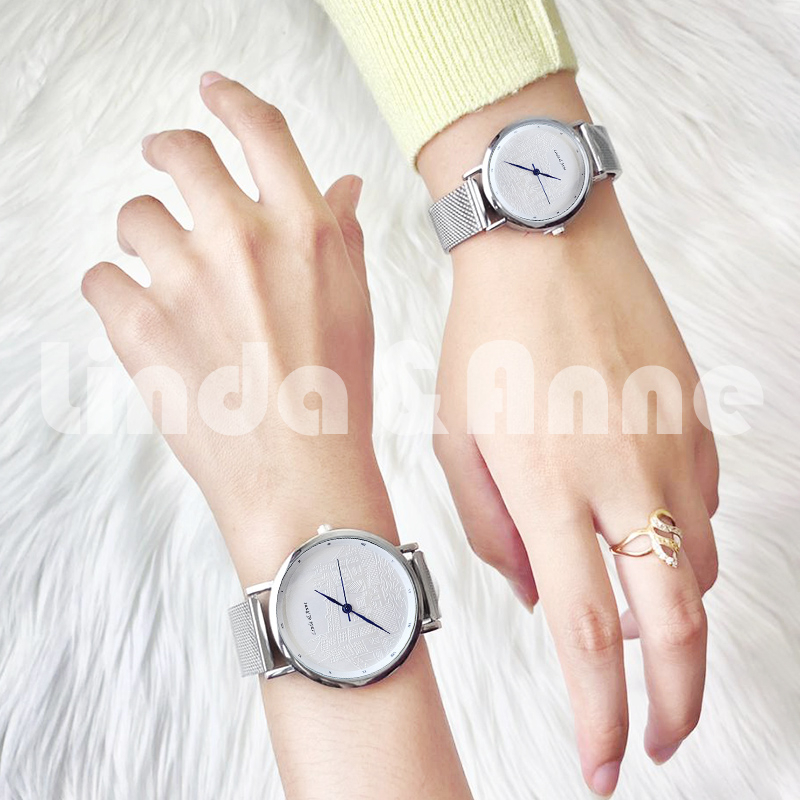 Jam Tangan Wanita Anti Air Tahan Bisnis Strap Rantai Pasir Desain Mewah Import Korean/Jam Tangan Couple Pria/Analog