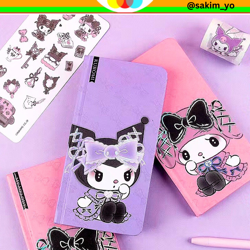 

WEEKLY PLANER MEMO BUKU TULIS DIARY JOURNALING ISI 96 LEMBAR MOTIF KUROMI MIDNIGHT MY MELODY PINK @sakimyo