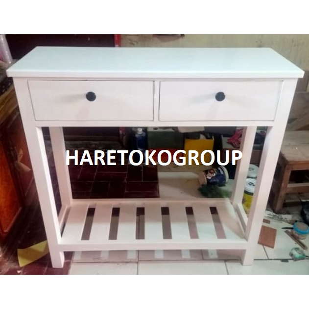 MEJA NAKAS 80X35X60CM, MEJA RAK 2 LACI