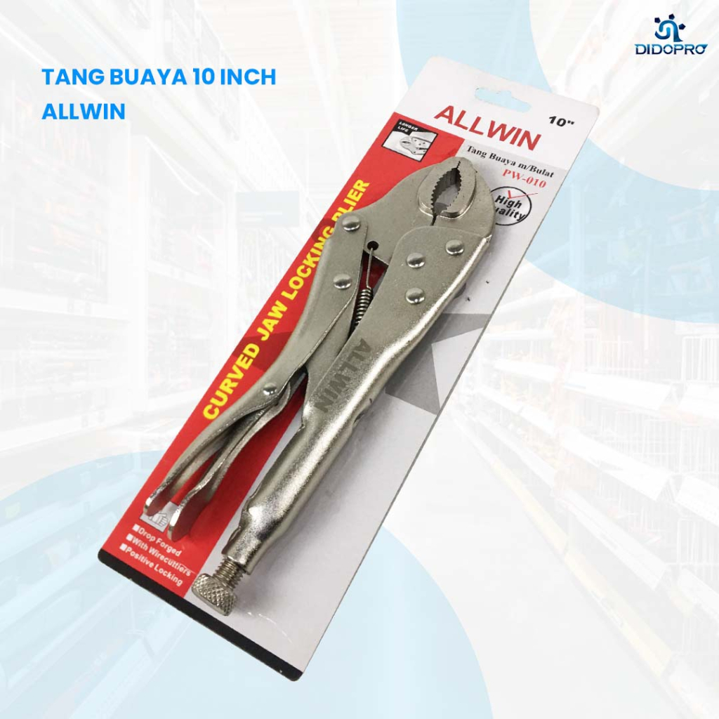 Tang Jepit Allwin 10&quot; Tang Buaya Allwin Locking Plier Curve