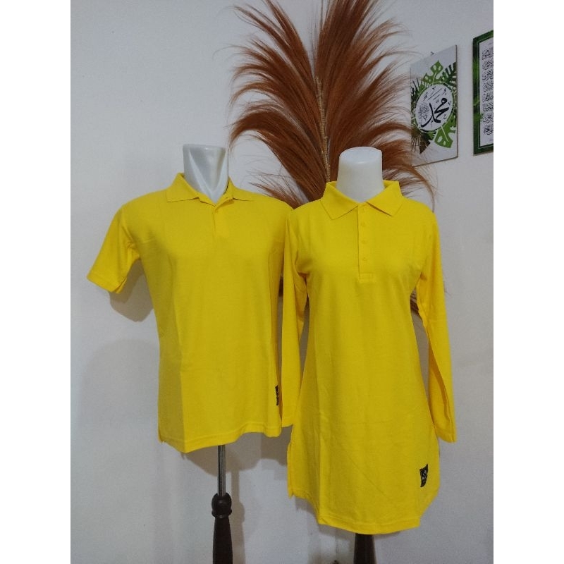 Kaos Couple Krah Pique KUNING Adem Nyaman Busui Friendly utk wanita