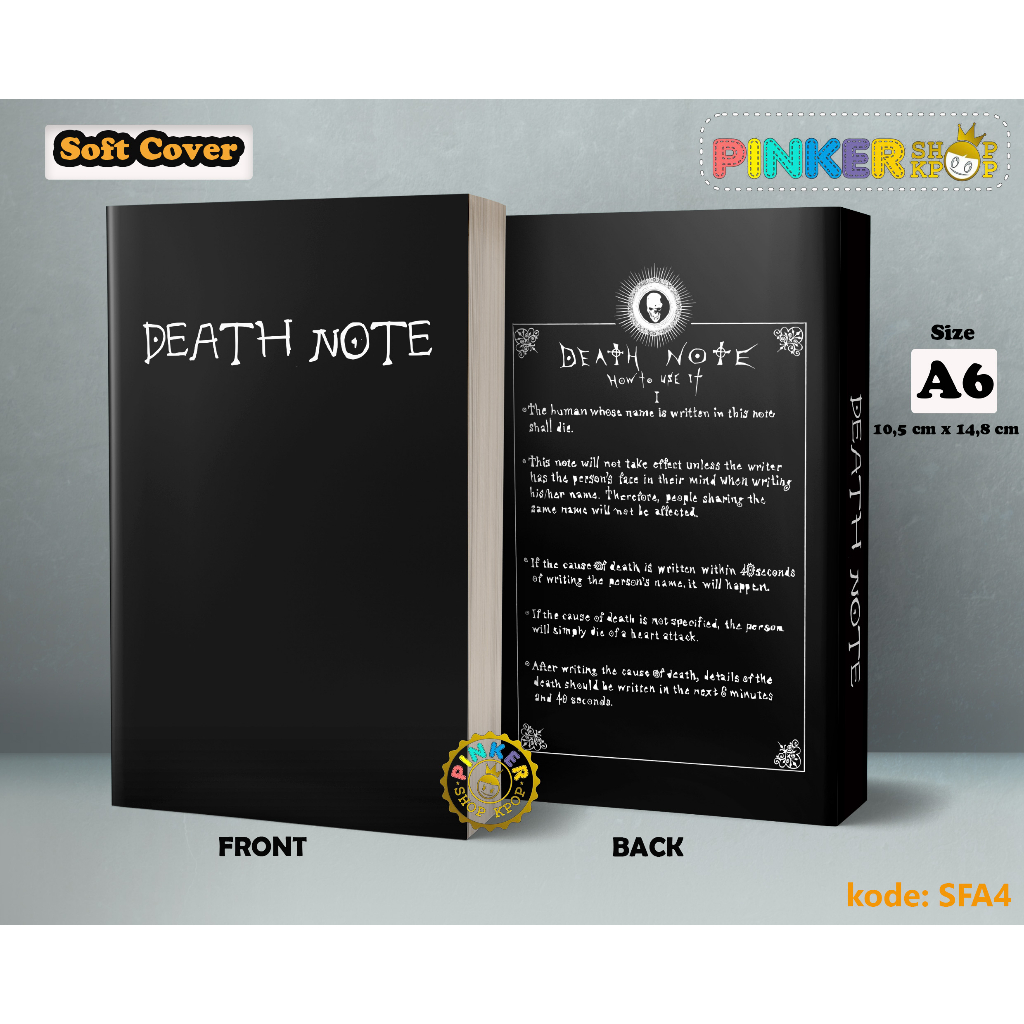 

(SFA4) Pocket Note Anime DEATH NOTE Softcover A6/A5 Buku Tulis catatan Notes Agenda Planner Jurnal