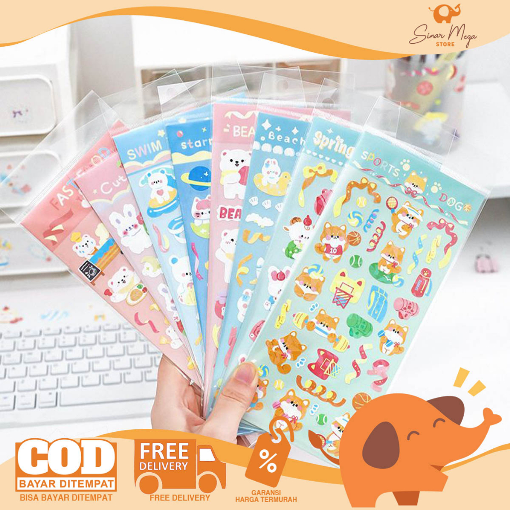 

Cute Animal Deco Sticker / Stiker Bujo Motif Hewan Lucu / Bullet Journal / Stiker Tempel Gambar Lucu