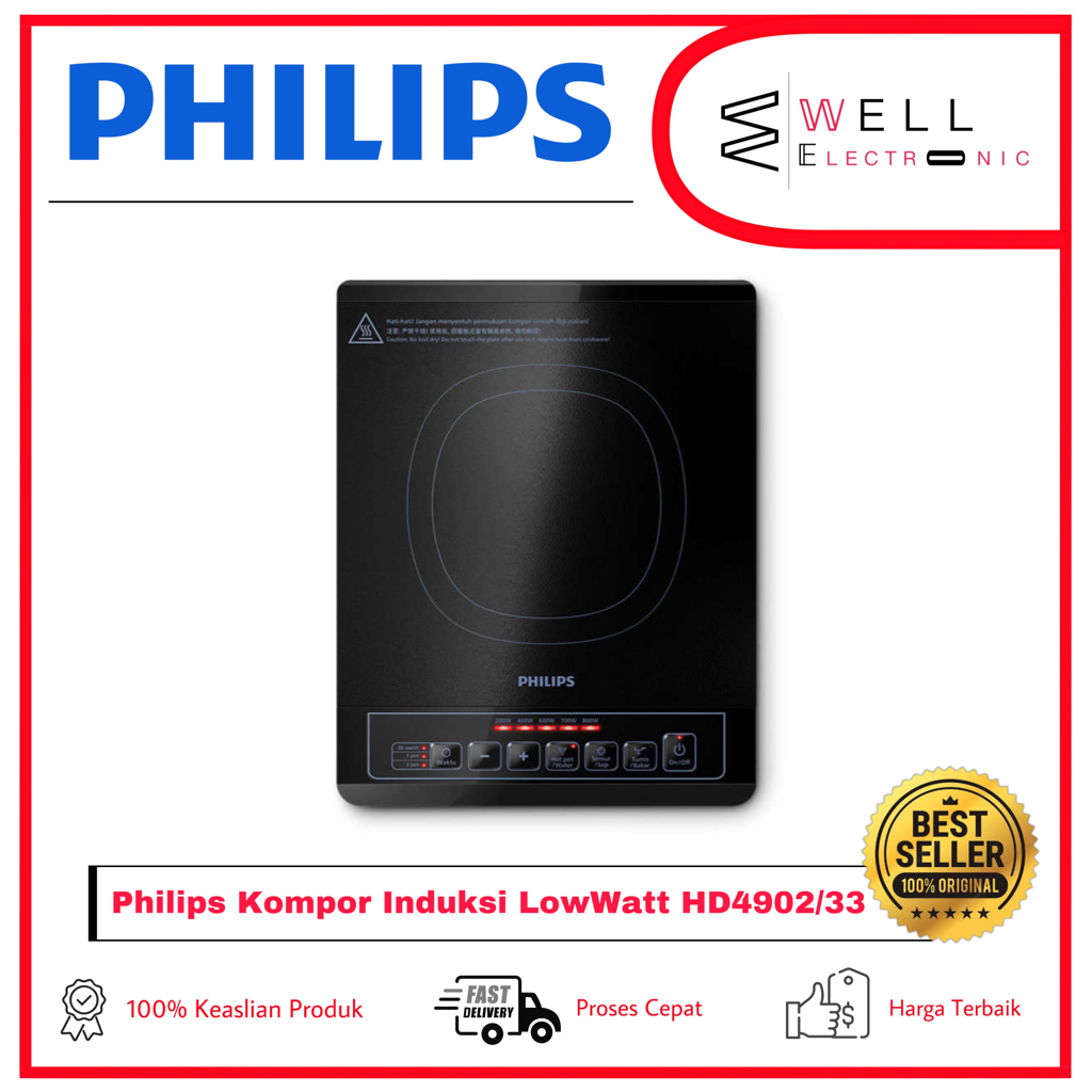 PHILIPS Induction Cooker HD4902/33 Low Watt Kompor Induksi HD4902 HD 4902 - Garansi Resmi