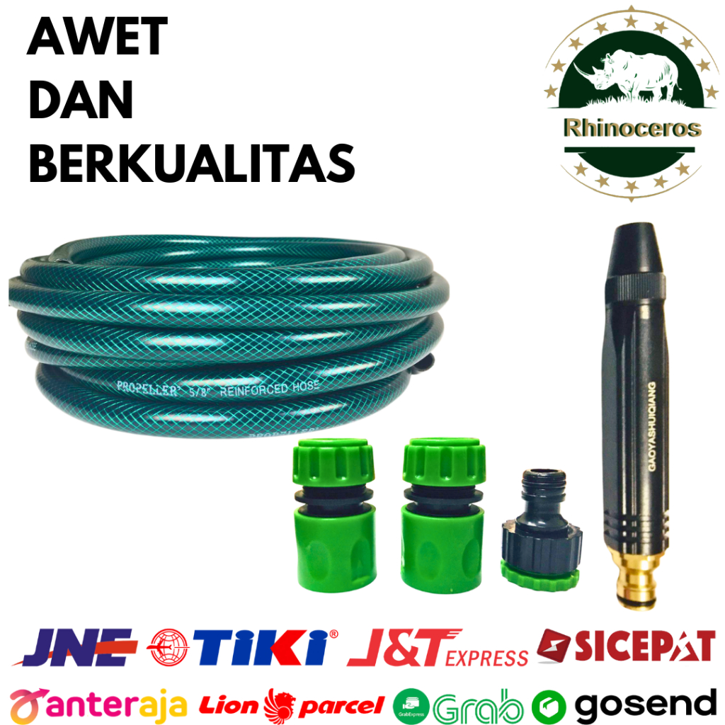 Selang Paket Air Benang Hijau 5/8 Anti Lumut Dan Paket Semprotan