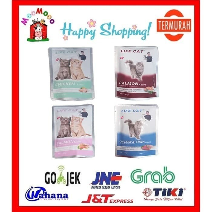 Makanan Kucing Life Cat 85gr All Varian - LifeCat Pouch 85 gram