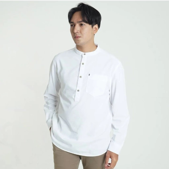 BAJU KOKO LENGAN PANJANG MGEE AUTUS C055 - WHITE