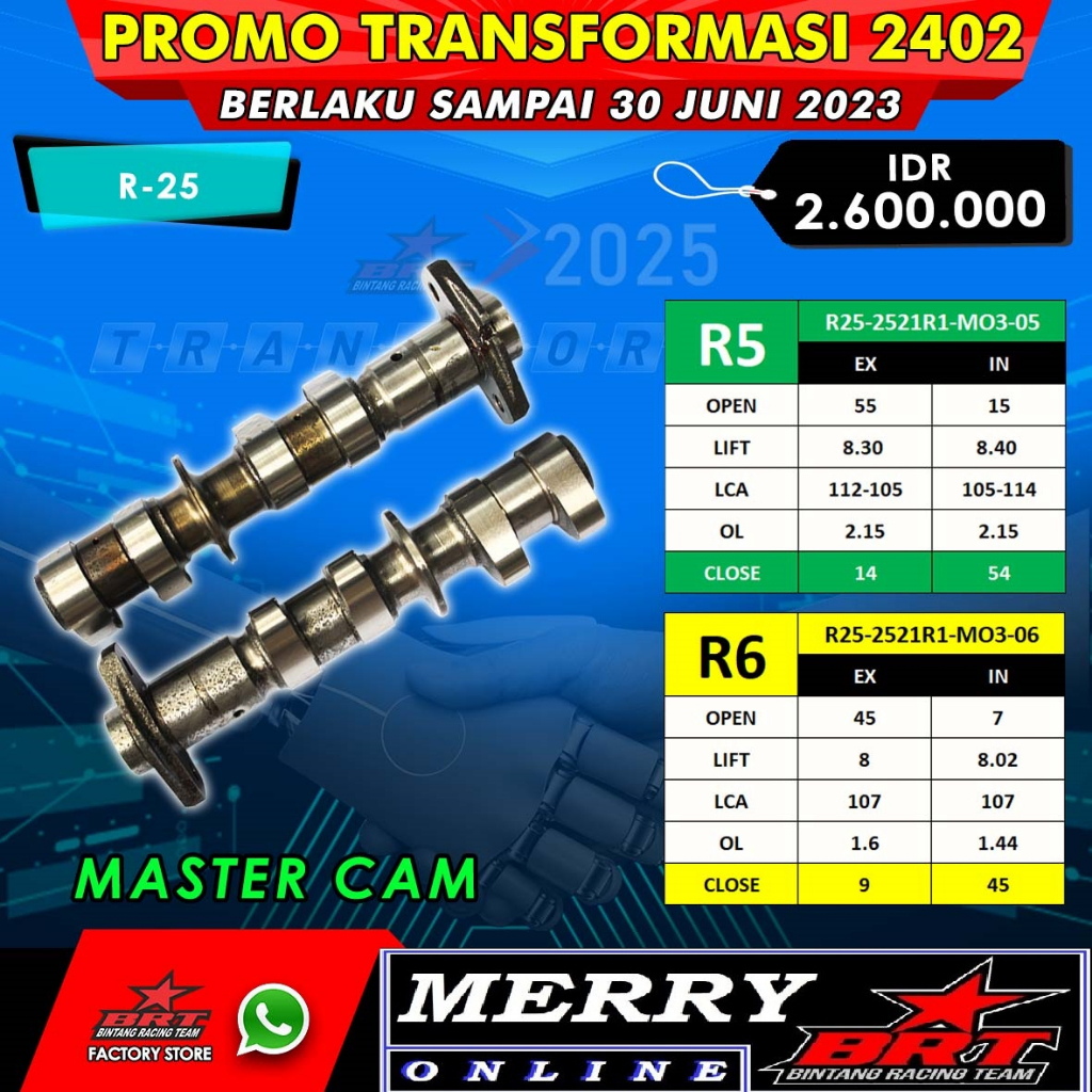 Master Cam BRT Noken as Yamaha R25 Type R5 R6