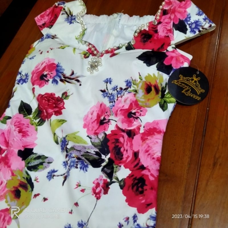 dress bunga/bodycon flower dress/dress bunga murah