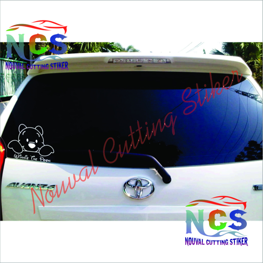 STICKER MOBIL STIKER WINNIE THE POOH KEREN STIKER KACA BELAKANG KARTUN TERBARU
