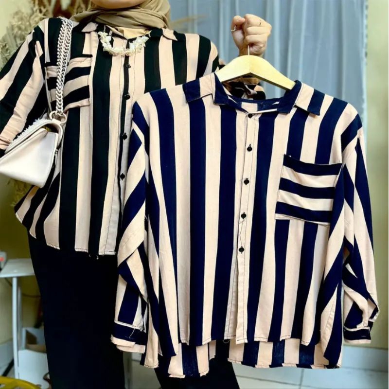 kemeja salur rayon bangkok jumbo bisa cod //belliardstore