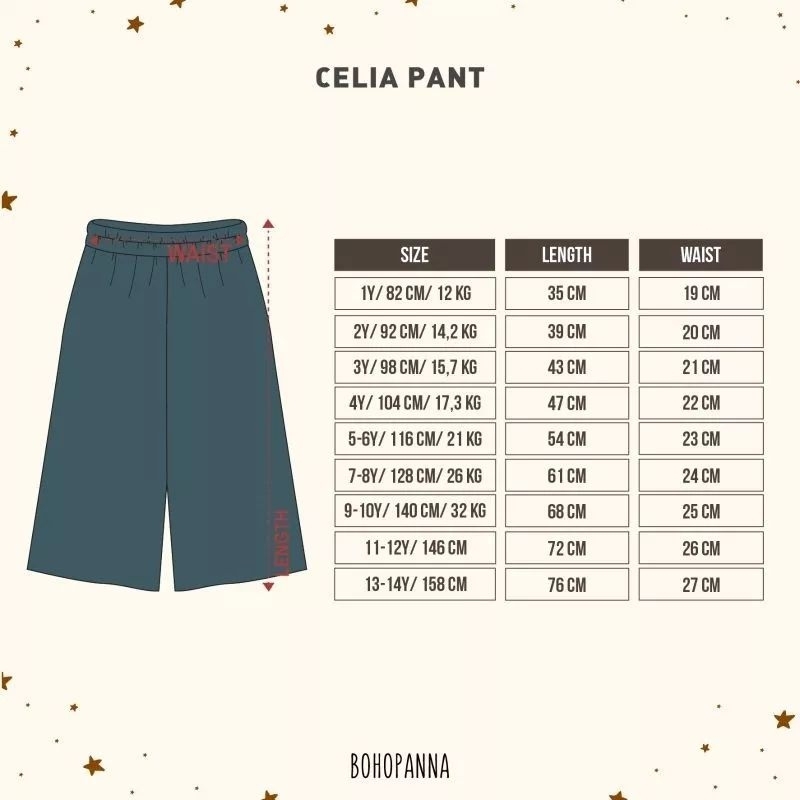 BOHOPANNA - CELIA PANT BOHOPANNA - KULOT ANAK - CELANA ANAK