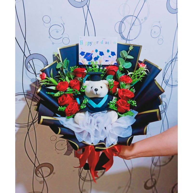 Buket wisuda/buket graduation/buket bunga wisuda/buket bunga