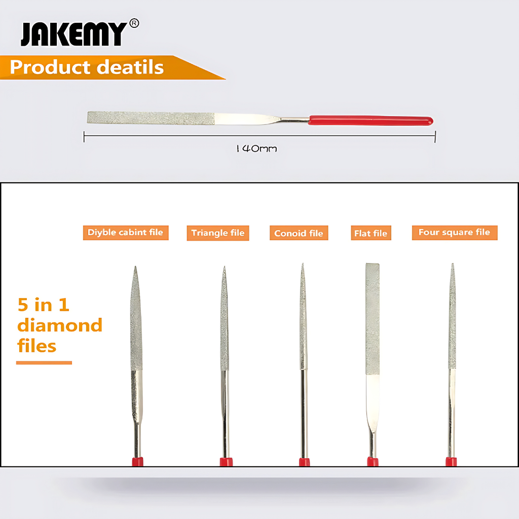 Jakemy 5 in 1 Diamond Needle Files Carving Set - JM-FL1-1 Original