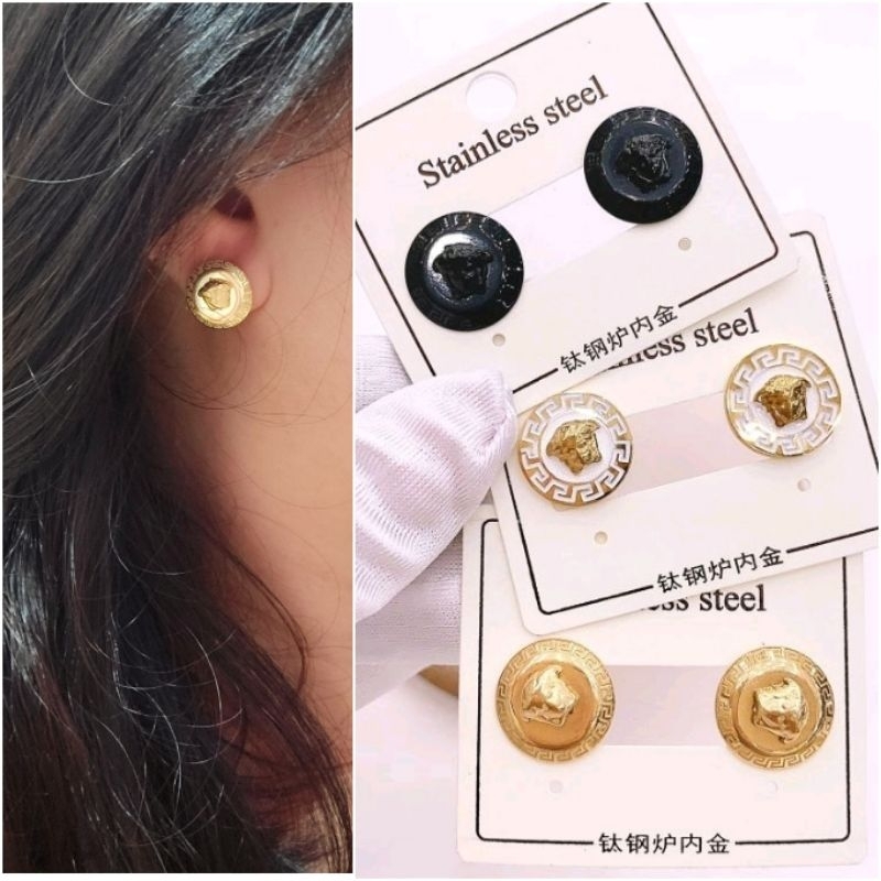 Anting Titanium asli anting Bahan Bagus Premium Quality Anti karat anti alergi  Stainless steel ori branded band 12290
